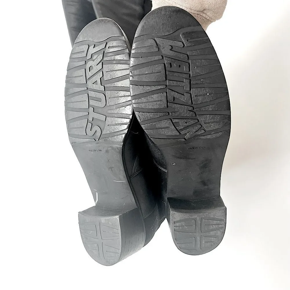 Stuart Weitzman's '5050' Boots Black Nappa Leather Size 7 M